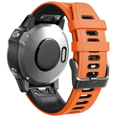 TWRQA Für Fenix ​​7S Uhrenarmband/Fenix ​​6S Fenix ​​5S/Fenix ​​6S Pro/Fenix ​​7S Pro Uhrenarmband 20 mm Silikon-Uhrenarmbänder Ersatz(Orange-Black) von TWRQA