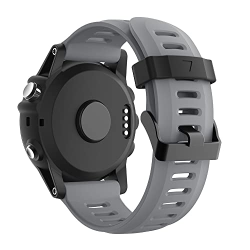 TWRQA Uhrenarmband für Garmin Fenix 3, weiches Silikon, Ersatzband für Fenix 3 / Fenix 5X / Fenix 5X Plus, 26 mm, Achat von TWRQA