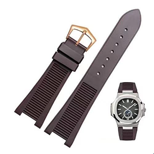 TWRQA Uhrenarmband für Patek Philippe 5711 5712G Nautilus, Silikon, schwarz, blau, braun, 25 x 13 mm, Sport-Gummi-Uhrenarmbänder, 25-13mm, Achat von TWRQA