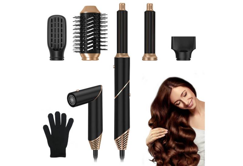 TWSOUL Multihaarstyler 5 in 1 Hairstyler Warmluftbürste Haartrockner, Lockenstab, Glätteisen, Lockenaufsatz 3 Temperaturstufen, Multistyler, Locken Glätten von TWSOUL