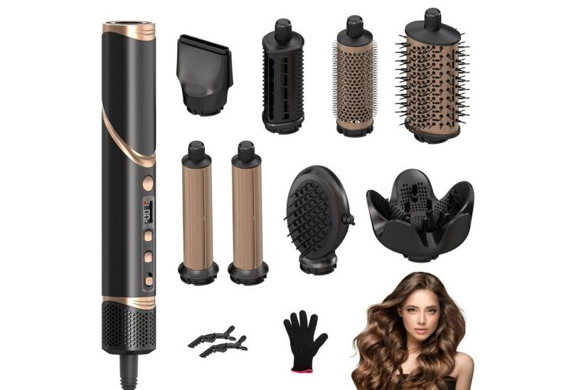 TWSOUL Warmluftbürste 8-in-1 Multihaarstyler&Haartrockner 110,000 U/min Temperaturkontrolle, Komplettes Zubehör für perfektes Styling, Schnelltrocknend, Volumen von TWSOUL