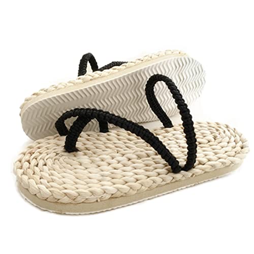 TWSTIV Anime Cosplay Luffy Stroh Sandalen Flip Flops Strandschuhe Gewebte Hausschuhe Handgefertigt, Gummisohle., Small von TWSTIV