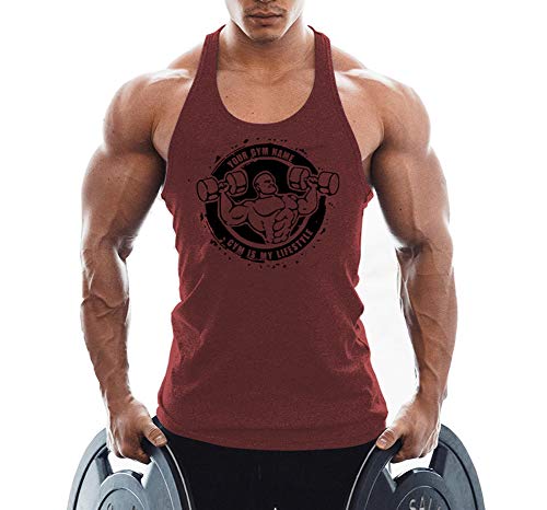 TX Apparel Herren Gym Tank Tops Muscle Cut Stringer Bodybuilding Workout Ärmellose T-Shirts-WNRD-M von TX Apparel