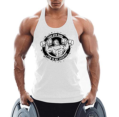 TX Apparel Herren Gym Tank Tops Muscle Cut Stringer Bodybuilding Workout Ärmellose T-Shirts-WT-M von TX Apparel