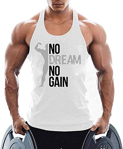 TX Apparel Herren Tanktop Ärmellos Muskelshirt NO Dream NO GAIN Gym Stringer Shirt von TX Apparel