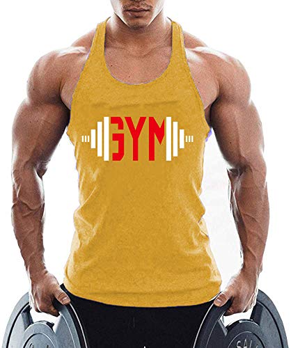 TX Apparel Herren Tanktop Fitness Stringer Gym Shirt Baumwolle-YL-L von TX Apparel