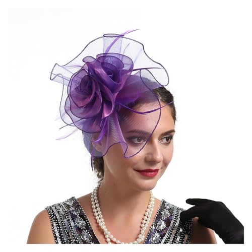 Fascinator-Hüte mit Blumenmuster for Damen, mit Stirnband und Clips, Kopfbedeckung for Cocktail- und Teepartys for Mädchen und Frauen(2) von TXLEAPEY