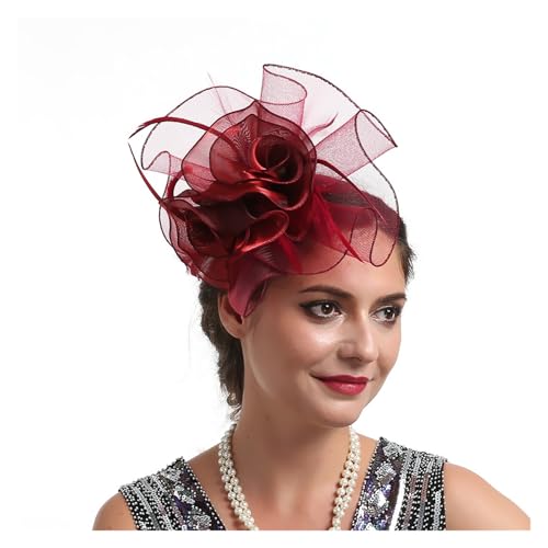 Fascinator-Hüte mit Blumenmuster for Damen, mit Stirnband und Clips, Kopfbedeckung for Cocktail- und Teepartys for Mädchen und Frauen(3) von TXLEAPEY