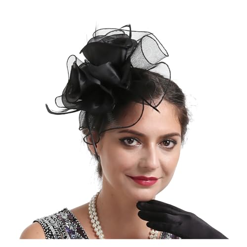 Fascinator-Hüte mit Blumenmuster for Damen, mit Stirnband und Clips, Kopfbedeckung for Cocktail- und Teepartys for Mädchen und Frauen(7) von TXLEAPEY