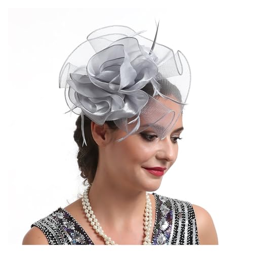 Fascinator-Hüte mit Blumenmuster for Damen, mit Stirnband und Clips, Kopfbedeckung for Cocktail- und Teepartys for Mädchen und Frauen(8) von TXLEAPEY