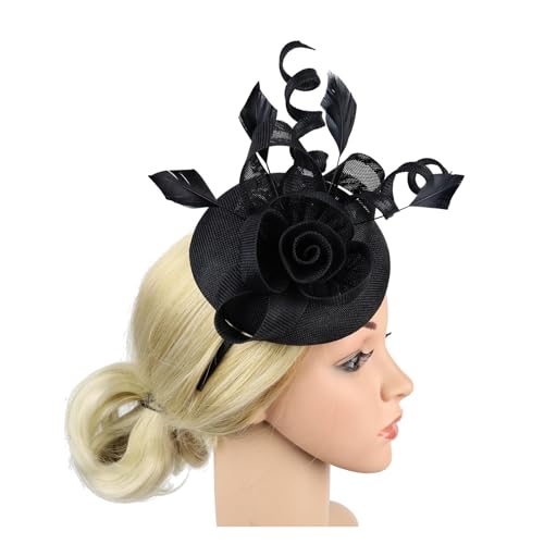 Fascinator-Hut Mit Blumenmuster, Stirnband Mit Clips, Pillbox-Hut, Cocktail-/Teeparty-Kopfbedeckung For Frauen(HA5803-11) von TXLEAPEY