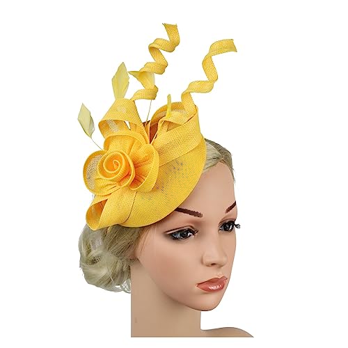 Fascinator-Hut Mit Blumenmuster, Stirnband Mit Clips, Pillbox-Hut, Cocktail-/Teeparty-Kopfbedeckung For Frauen(HA5803-4) von TXLEAPEY