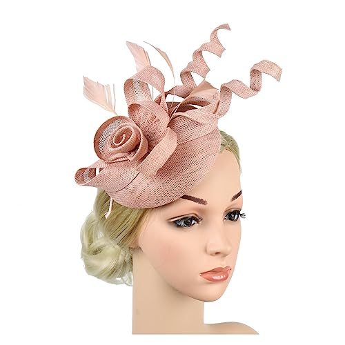 Fascinator-Hut Mit Blumenmuster, Stirnband Mit Clips, Pillbox-Hut, Cocktail-/Teeparty-Kopfbedeckung For Frauen(HA5803-5) von TXLEAPEY