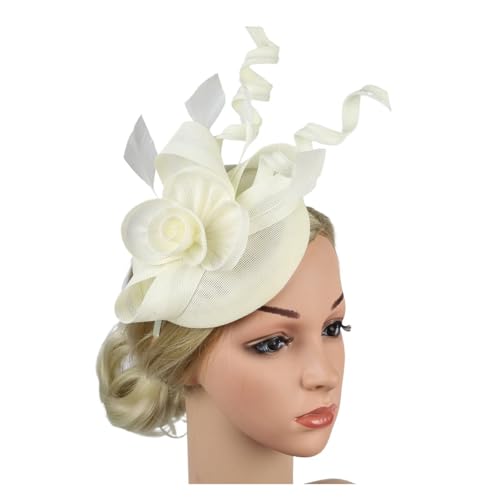 Fascinator-Hut Mit Blumenmuster, Stirnband Mit Clips, Pillbox-Hut, Cocktail-/Teeparty-Kopfbedeckung For Frauen(HA5803-6) von TXLEAPEY