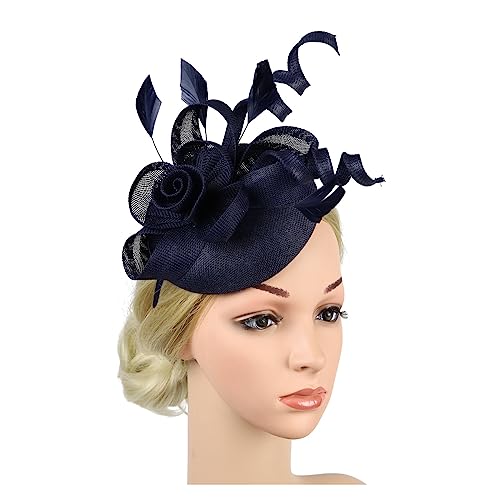 Fascinator-Hut Mit Blumenmuster, Stirnband Mit Clips, Pillbox-Hut, Cocktail-/Teeparty-Kopfbedeckung For Frauen(HA5803-9) von TXLEAPEY