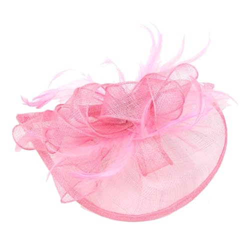 Fascinator-Hut mit Blumenmuster for die Teeparty, Damen-Stirnband mit Federn, Schleier und Netzstoff und Haarspange for den Cocktail(15) von TXLEAPEY