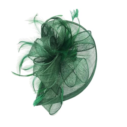 Fascinator-Hut mit Blumenmuster for die Teeparty, Damen-Stirnband mit Federn, Schleier und Netzstoff und Haarspange for den Cocktail(5) von TXLEAPEY
