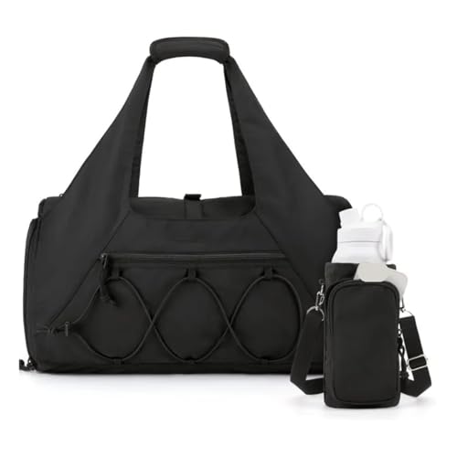 Große Kapazität Damen Fitnesstasche mit Schuhfach Atmungsaktiver wasserdichter Rucksack Multifunktionale Herrenhandtasche(Black) von TXLEAPEY