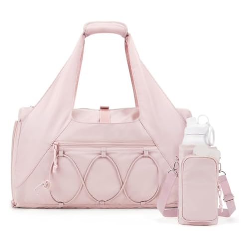 Große Kapazität Damen Fitnesstasche mit Schuhfach Atmungsaktiver wasserdichter Rucksack Multifunktionale Herrenhandtasche(Pink) von TXLEAPEY