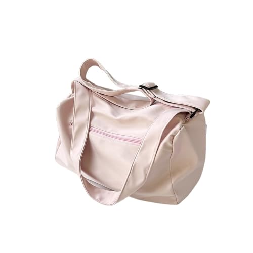 Große Kapazität Nylon Reisetasche for Mann Frauen Single Shoulder Messenger Yoga Sport Satchel Handtasche Gym Taschen(Pink) von TXLEAPEY