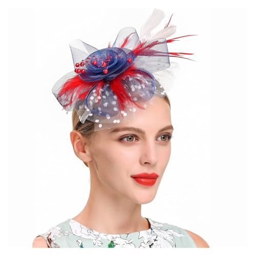 Party-Abschlussball-Braut-Feder-Kopfschmuck, Netzgarn, Haarnadelkopf, Blume, Exquisiter Kleiner Hut, Damen-Fascinator, Hut, Kopfschmuck For Mädchen(K) von TXLEAPEY