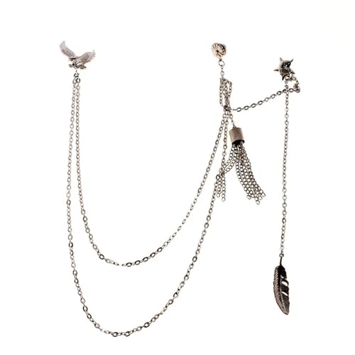 Retro Stern Brosche Metall Quaste Ketten Anzug Revers Pins Männer Band Sänger Leistung Show Zubehör von TXLEAPEY