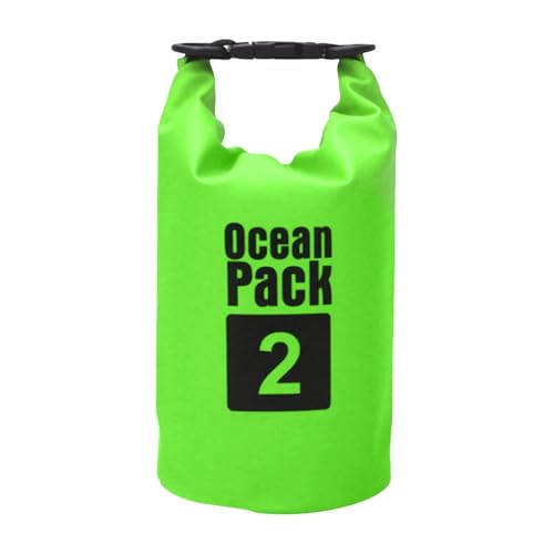 TXLEAPEY 2L/3L/5L/10L Wasserdichter Dry Bag Packsack Schwimmen Rafting Kajakfahren Fluss Trekking Segeln Kanu Bootfahren Wassersack(Green 2L) von TXLEAPEY