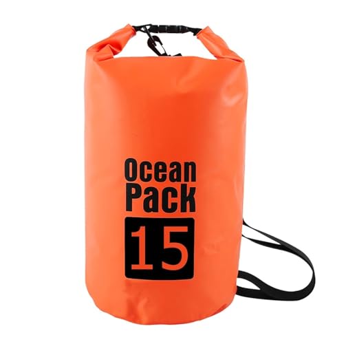 TXLEAPEY 2L/3L/5L/10L Wasserdichter Dry Bag Packsack Schwimmen Rafting Kajakfahren Fluss Trekking Segeln Kanu Bootfahren Wassersack(Orange 10L) von TXLEAPEY