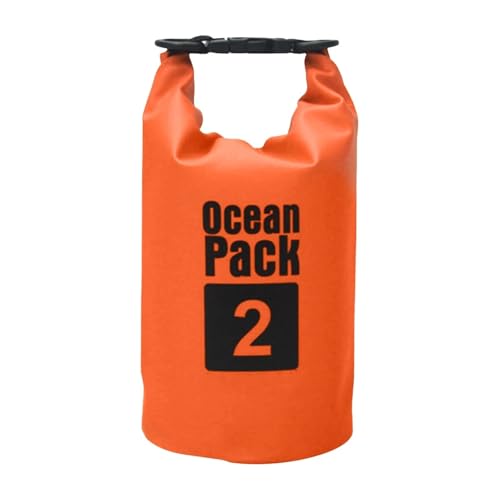 TXLEAPEY 2L/3L/5L/10L Wasserdichter Dry Bag Packsack Schwimmen Rafting Kajakfahren Fluss Trekking Segeln Kanu Bootfahren Wassersack(Orange 2L) von TXLEAPEY
