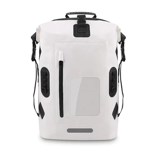 TXLEAPEY 30L wasserdichte Dry Bag Angelrucksack Drift Schwimmen Fluss Trekking Schulter Köder Angeln Eimer Ausrüstung Tauchen Rafting Kajak Tasche(White) von TXLEAPEY