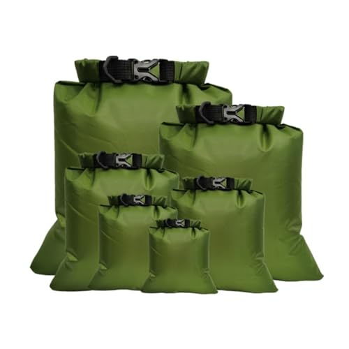 TXLEAPEY 5 STÜCKE 1,5/2,5/3/3,5/5/8L wasserdichte Dry Bag Pack Sack Schwimmen Rafting Kajakfahren Fluss Trekking Schwimmende Segeln Canoing Bootfahren(Green) von TXLEAPEY