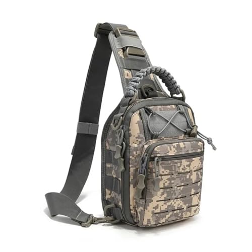 TXLEAPEY Herren Outdoor Brusttasche Umhängetasche Sling Rucksack Oxford Mountain Camping Angeln Trekking(Gray) von TXLEAPEY