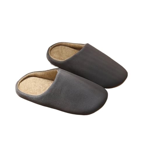 TXLEAPEY Klassische Hausschuhe for Herren und Damen, geräuscharme, weiche und rutschfeste Winterschuhe, gemütliche flache Memory Foam-Schuhe(Gray,40-41) von TXLEAPEY