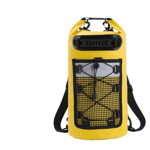 TXLEAPEY Schwimmen PVC Pack Dry Bag Rucksack for Frauen Männer 10L 20L wasserdichte Schulter Kajak Trekking Driften Rafting Surfen Bootfahren Tasche(30L Yellow) von TXLEAPEY