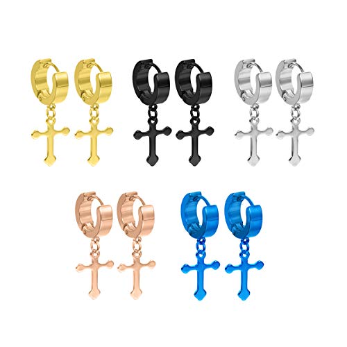 TXPFF Kreolen-Ohrringe aus Edelstahl für Herren und Damen, baumelnde Scharnier-Ohrringe, Sterling Silber, Kein Edelstein von TXPFF