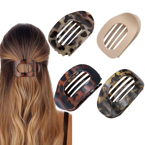 Flache Haarklammern für Damen, runde Haarspangen für Mädchen, französische Haarspangen für dickes, dünnes Haar, bequeme, gebogene flache Clips zum Liegen, tägliches Styling-Geschenk (gemischt) von TXWWUS