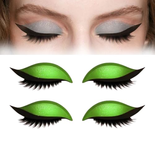 Lazy Eye Shadow Wimpernpflaster, selbstklebend, wiederverwendbar, Lidschatten-Eyeliner-Aufkleber mit falschen Wimpern, natürlich, wasserfest, schnelles Augen-Make-up (2pcs Green) von TXYUE