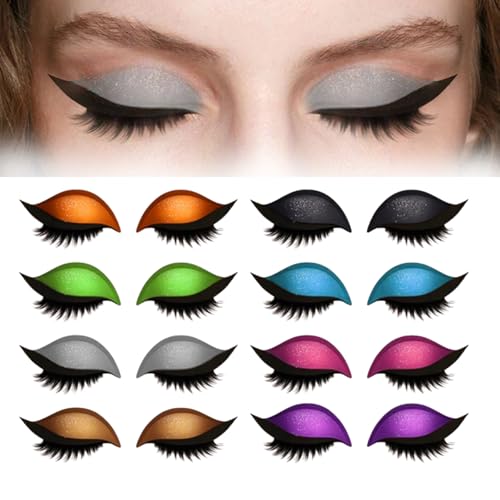 Lazy Eye Shadow Wimpernpflaster, selbstklebend, wiederverwendbar, Lidschatten-Eyeliner-Aufkleber mit falschen Wimpern, natürlich, wasserfest, schnelles Augen-Make-up (8pcs) von TXYUE