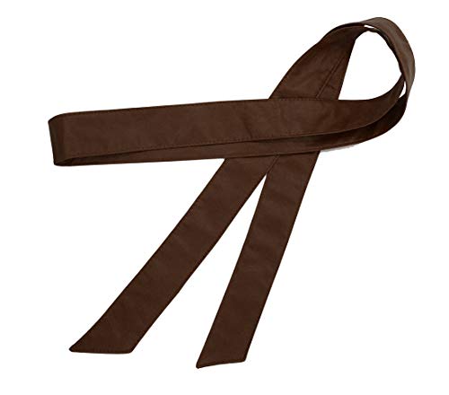 TeeYee Frauen Damen Obi PU Leder Gürtel einfarbig Bereit Tailleband 172cm kaffee von TeeYee