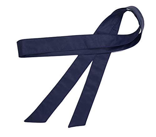 TeeYee Frauen Damen Obi PU Leder Gürtel einfarbig Bereit Tailleband 172cm navy von TeeYee