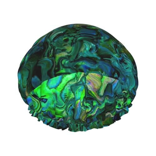 Abalone Perlmutt-Badehut für Frauen, um langes und dickes Haar zu bedecken, wiederverwendbar, wasserdichte Haube von TYANG