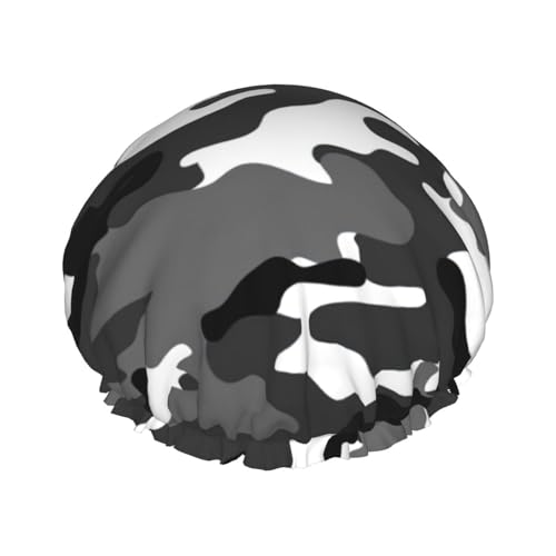 Abstrakter Camouflage-Badehut für Frauen, um langes und dickes Haar zu bedecken, wiederverwendbare wasserdichte Haube von TYANG