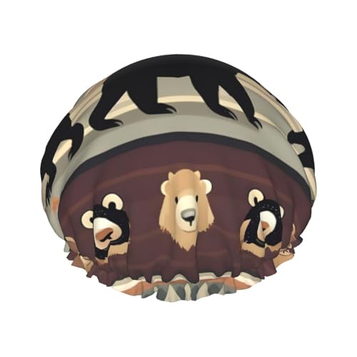 Bär Doppelschichtiger Badehut für Frauen, um langes und dickes Haar zu bedecken, wiederverwendbare wasserdichte Motorhaube von TYANG