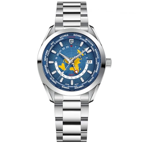 Pagani Design Luxus Herren Automatik Mechanische Uhren Japanisches NH34 GMT Uhrwerk Synthetik Saphir Edelstahl Wasserdicht Multifunktionale Sport Armbanduhr, ozeanblau von TYBERLEY