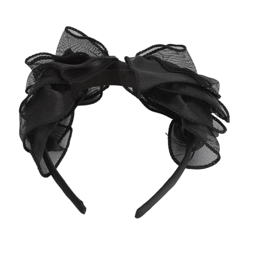 2 Stück Schwarze Schleife Stirnband Modische Prinzessin Schleife Stirnband Schleife Haarband Haarschmuck für Frauen und Mädchen von TYCIONG