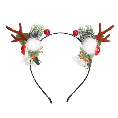 2 Stück Weihnachtsstirnband Rentiergeweih Haarreifen Haarband Weihnachtshaarschmuck für Frauen und Mädchen von TYCIONG