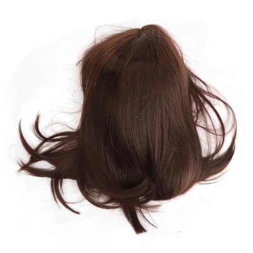 Frauen Kurze Gerade Perücke Dunkelbraune Perücke Cosplay Perücke Synthetische Hitzebeständige Kurze Gerade Perücke für Tägliche Party Halloween Cosplay von TYCIONG