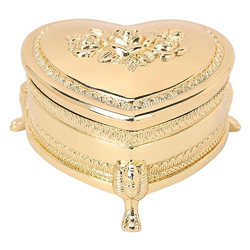 Gold Herz Schmuck Lagerung Box Ohrringe Halskette Ring Organizer Dekorative Schmuck Fall Schmuck Lagerung Metall Ornamente Handwerk von TYCIONG