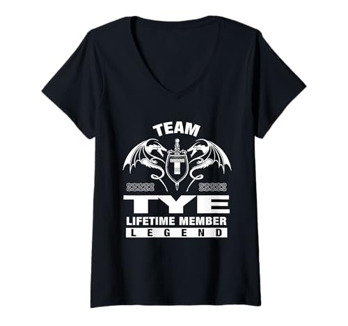 Damen Team Tye - Lebenslange Mitgliedsgeschenke T-Shirt mit V-Ausschnitt von TYE FAMILY Idea Gifts