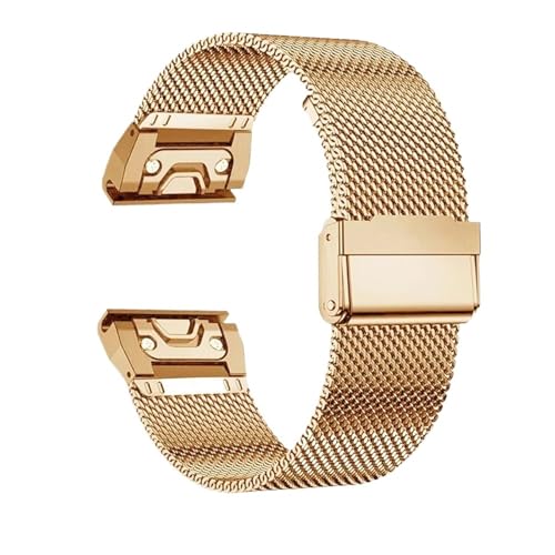 TYEMLM 20/22/26mm Schnellmontagearmband für Fenix ​​8 43 51 mm 7s 7X 7 Pro Fenix ​​6s 6X 6 5s 5X 5Plus Tactix 7 Edelstahlband Forerunner 965 Uhrenarmbänder(Rose gold,26mm) von TYEMLM